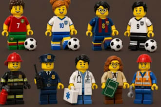 design custom 3d lego minifigure, lego character, 3d toy bjd for 3d printing