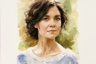 draw and paint an original watercolor portrait