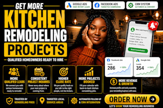 do kitchen remodeling marketing kitchen remodel leads contractor ads, fb, ig ads