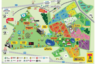design a custom festival map or event wayfinding map in vector style