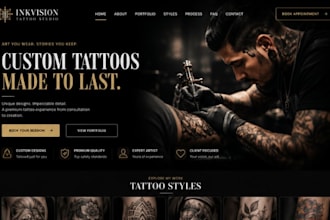 build tattoo artist portfolio website tattoo studio art website