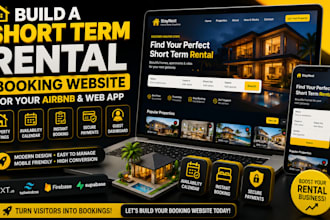 build a short term rental booking website for your airbnb, web app