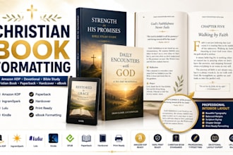format christian book, scripture layout, devotional, prayer journal amazon kdp