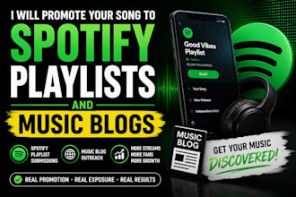 promote your song to spotify playlists and music blogs