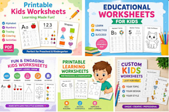 make alphabet, numbers, and coloring worksheets for children