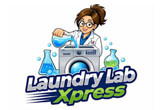 design a professional laundry logo for your cleaning business