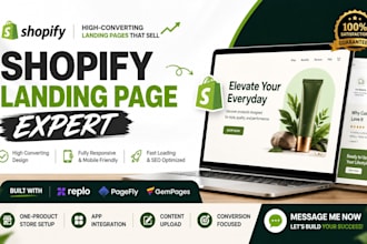 clone shopify landing page with replo pagefly gempages design one product store