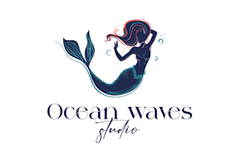 design custom mermaid logo for hair stylist