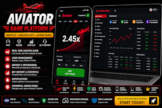 develop a aviator crash multiplier game website android app and admin panel