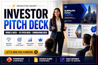 design investor pitch deck, series a deck, vc pitch deck presentation