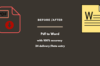 do pdf data entry typing and convert to word excel pdf