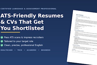 proofread and write a professional, ats friendly resume and CV