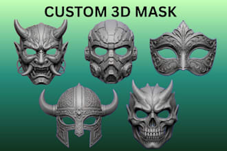 3d print and paint halloween mask, cosplay mask, cosplay helmet, and oni mask