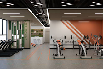 gym and fitness center interiors