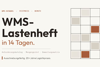 ich erstelle dein ausschreibungsfertiges wms lastenheft mit bewertungsmatrix