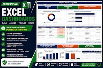 clean, organize, format, and create professional excel dashboards