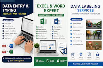 do pdf, excel, word, typing