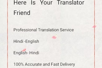 translation and writing content in hindi and english