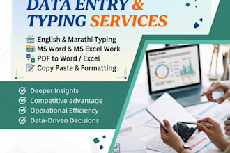 do fast english and marathi typing and ms office work