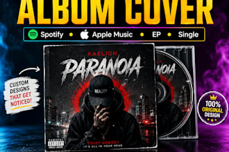 design eye catching album cover art for spotify and music