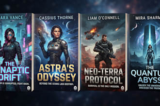 do custom fantasy, sci fi romance book covers or ebook cover