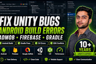 fix unity bugs, android build errors, admob and firebase issues