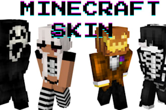 make custom minecraft skin, pvp , hd, java, bed rock, mod, pixel art, indie