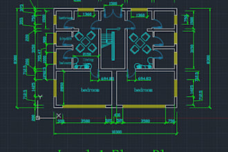 create 2d floor plan drafting and architectural drawings