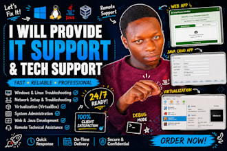 provide IT support help desk and online technical help services