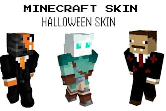 create custom minecraft halloween skin, spooky skin, vampire, zombie, witch skin