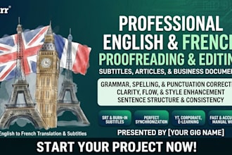 proofread and edit your french or english document