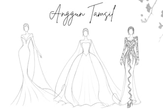 create custom fashion illustrations and flat sketches