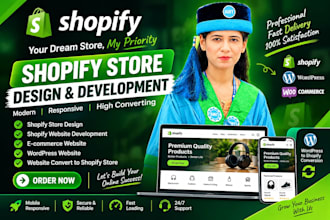 design or redesign shopify store, build shopify website, shopify expert