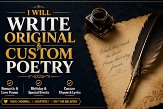 write original, custom, and emotional poetry