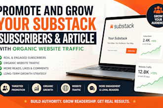promote and grow your substack subscribers article with organic website traffic