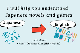 help you understand japanese novels, manga, and games