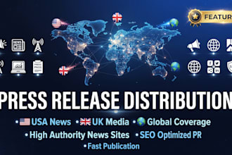 distribute your press release to USA, UK, and global news websites in 24 hours