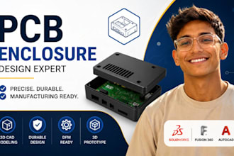 pcb enclosure, electronics cad, device housing, solidworks, 3d prototype expert