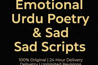 write emotional urdu poetry and sad video scripts