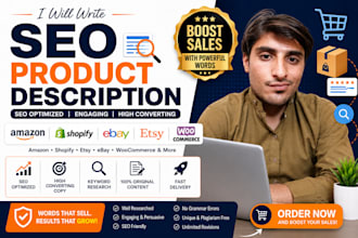 write product descriptions for amazon and shopify