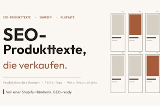 ich schreibe SEO produktbeschreibungen für deinen shopify shop