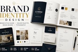 design brand identity, visual style guide, color palette, mood board, typography