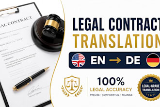 translate legal contracts from english to germany with legal accuracy guarantee