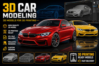 do 3d car modeling 3d car model 3d printing vehicle model stl cad designs render