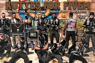 kuttes for fivem ped fivem chain fivem clothing fivem flag vest patch kuttes