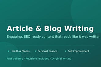 write engaging SEO blog articles and web content