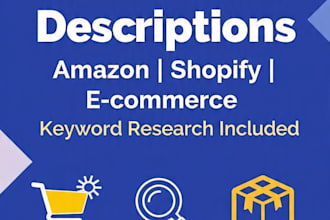 write SEO amazon product descriptions and shopify  blog posts