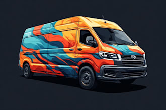 design a creative wrap for your van, car, bus, truck etc
