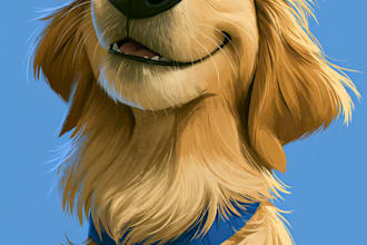create disney pet portrait illustration
