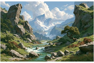 do fantasy landscape illustrations